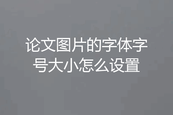 论文图片的字体字号大小怎么设置