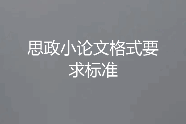 思政小论文格式要求标准