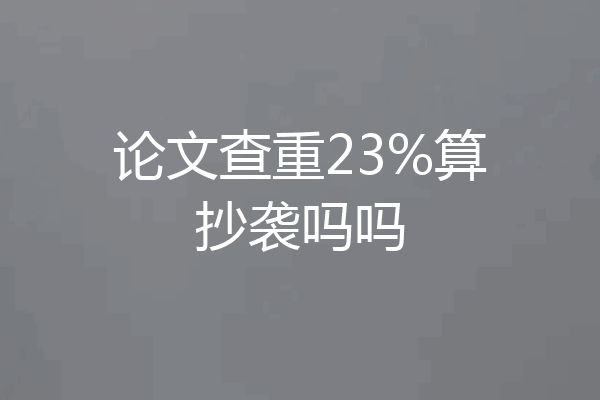 论文查重23%算抄袭吗吗