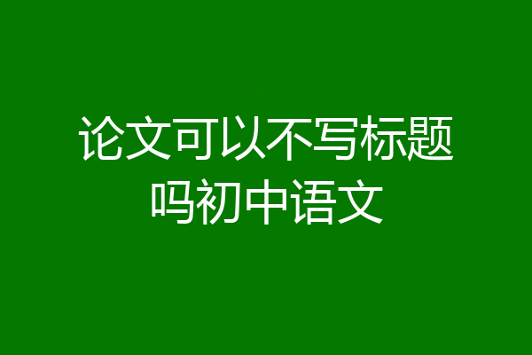 论文可以不写标题吗初中语文
