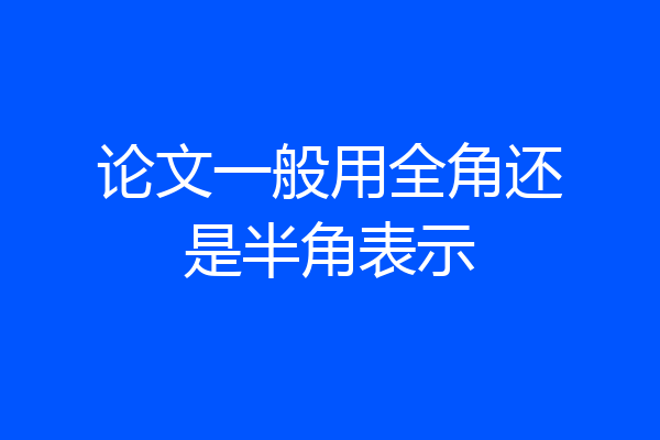 论文一般用全角还是半角表示