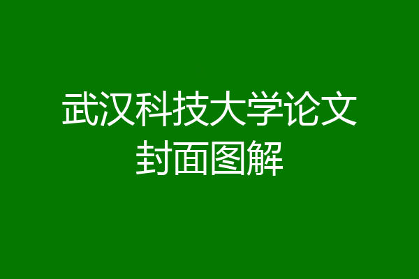武汉科技大学论文封面图解
