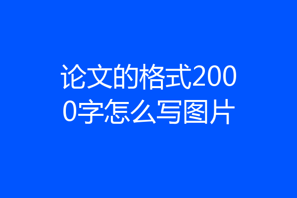 论文的格式2000字怎么写图片