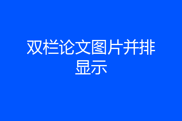 双栏论文图片并排显示