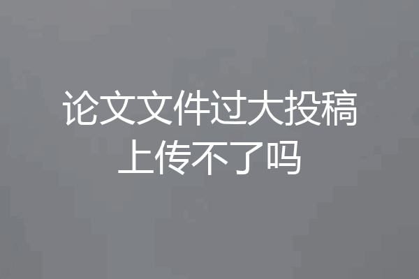 论文文件过大投稿上传不了吗