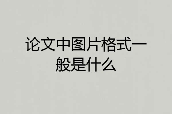 论文中图片格式一般是什么