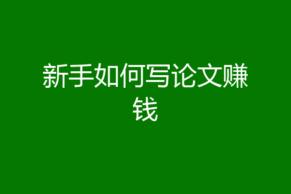 新手如何写论文赚钱