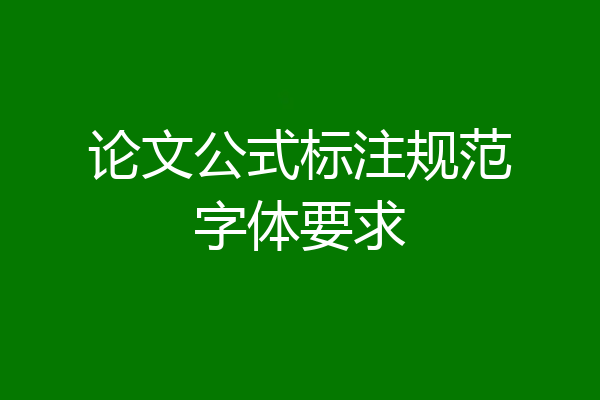 论文公式标注规范字体要求