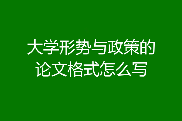 大学形势与政策的论文格式怎么写