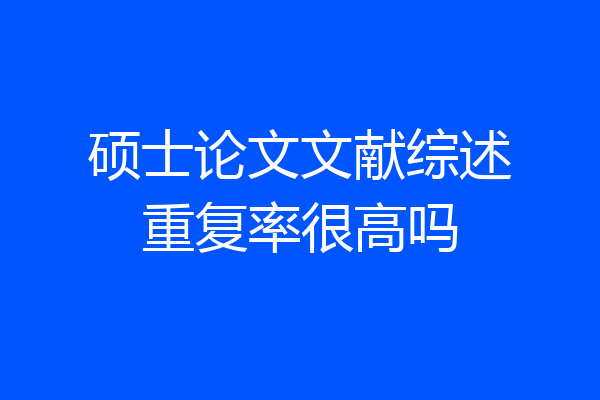 硕士论文文献综述重复率很高吗