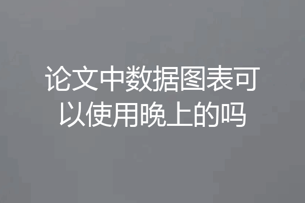 论文中数据图表可以使用晚上的吗
