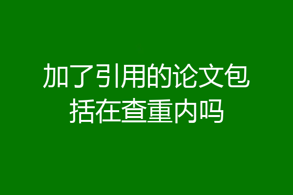 加了引用的论文包括在查重内吗