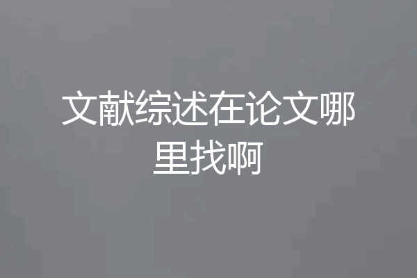 文献综述在论文哪里找啊