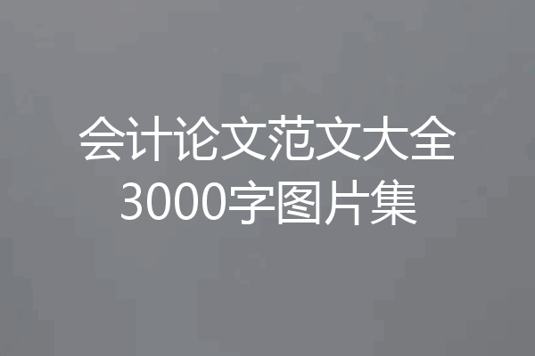 会计论文范文大全3000字图片集