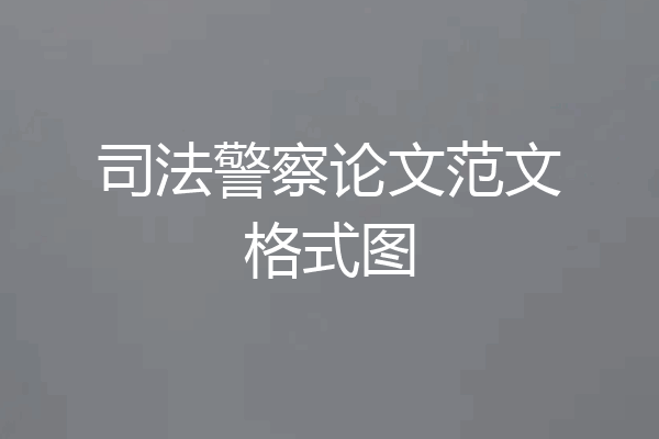 司法警察论文范文格式图