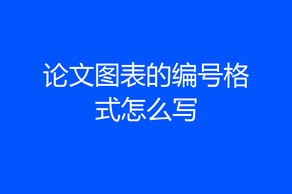 论文图表的编号格式怎么写