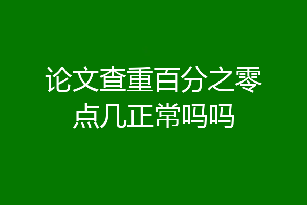 论文查重百分之零点几正常吗吗