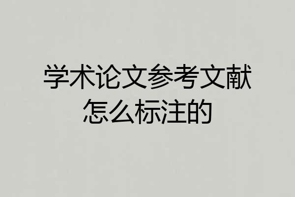 学术论文参考文献怎么标注的
