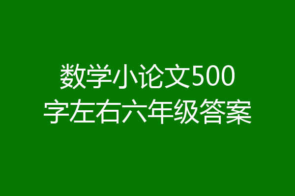 数学小论文500字左右六年级答案
