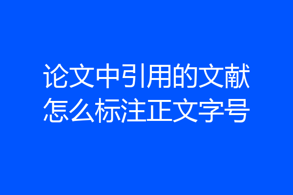 论文中引用的文献怎么标注正文字号