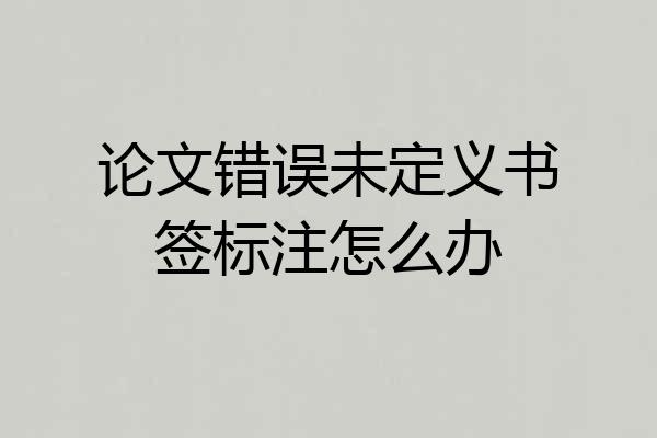 论文错误未定义书签标注怎么办