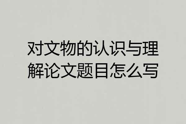 对文物的认识与理解论文题目怎么写