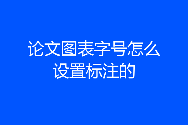 论文图表字号怎么设置标注的