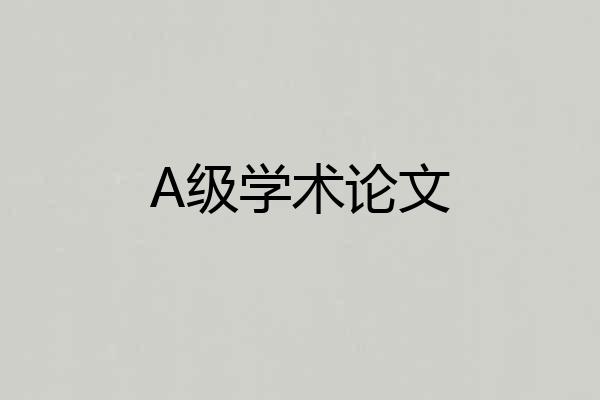 A级学术论文
