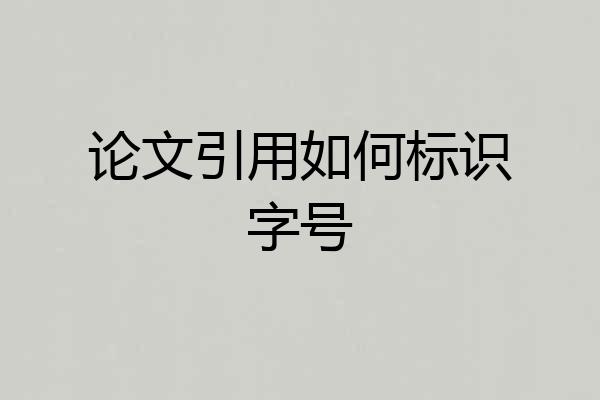 论文引用如何标识字号