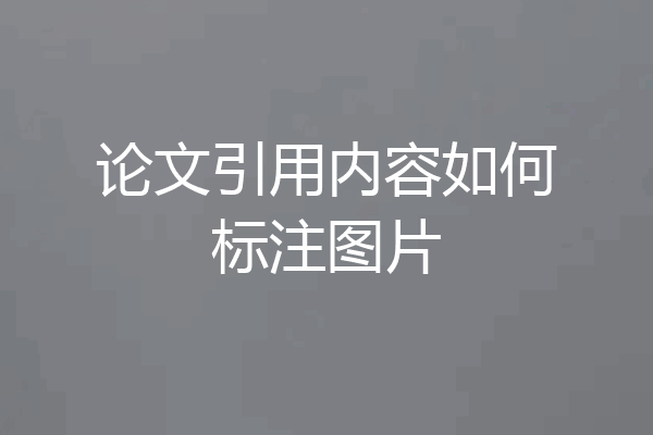 论文引用内容如何标注图片