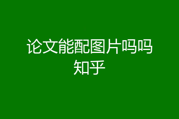 论文能配图片吗吗知乎