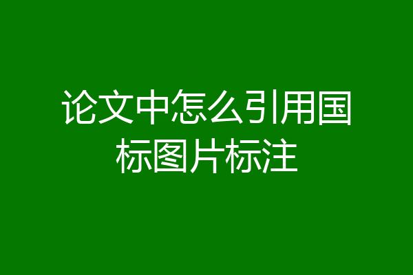 论文中怎么引用国标图片标注