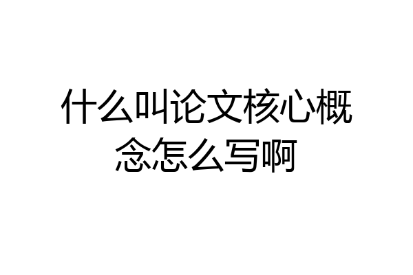 什么叫论文核心概念怎么写啊