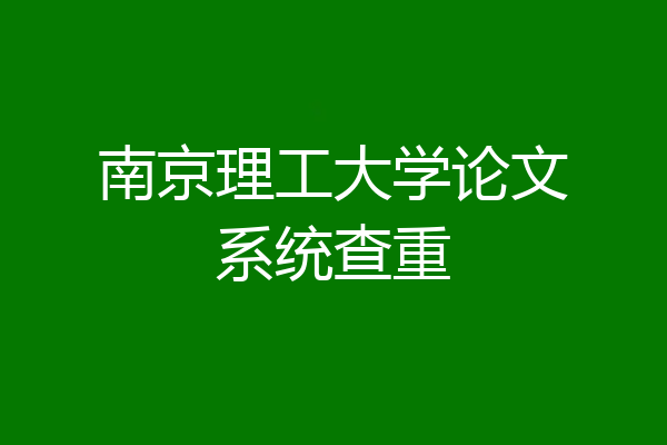 南京理工大学论文系统查重