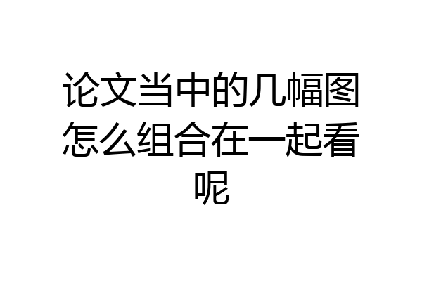 论文当中的几幅图怎么组合在一起看呢