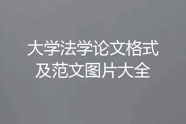 大学法学论文格式及范文图片大全