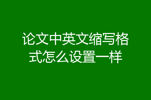 论文中英文缩写格式怎么设置一样