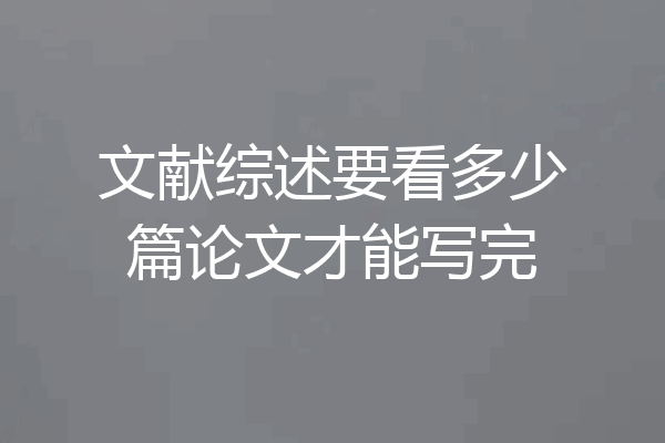 文献综述要看多少篇论文才能写完