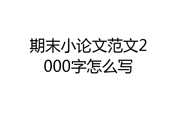 期末小论文范文2000字怎么写