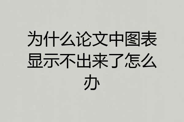 为什么论文中图表显示不出来了怎么办