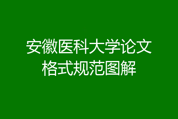 安徽医科大学论文格式规范图解
