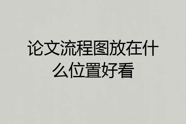 论文流程图放在什么位置好看