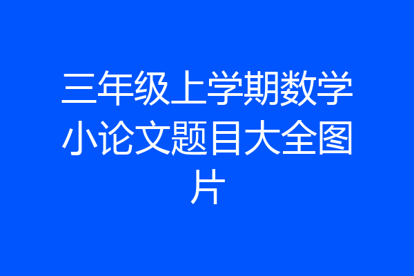 三年级上学期数学小论文题目大全图片