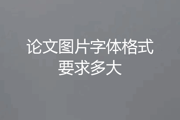 论文图片字体格式要求多大