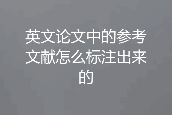 英文论文中的参考文献怎么标注出来的