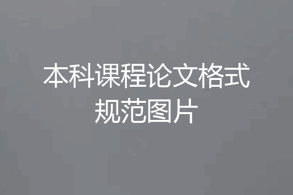 本科课程论文格式规范图片