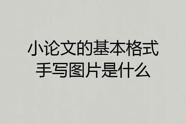 小论文的基本格式手写图片是什么