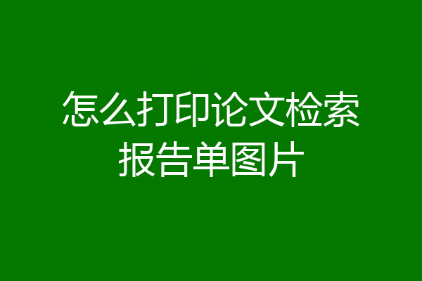 怎么打印论文检索报告单图片
