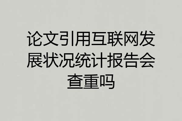 论文引用互联网发展状况统计报告会查重吗