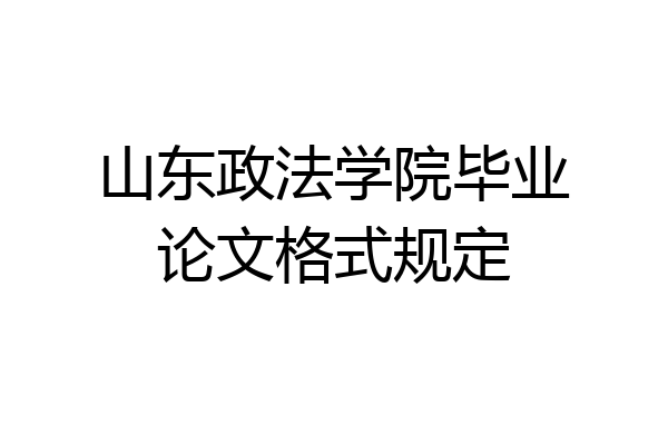 山东政法学院毕业论文格式规定